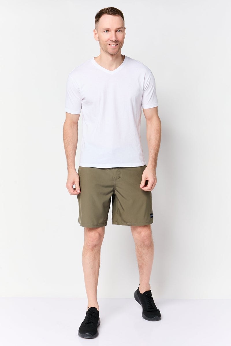 Hurley Men Sportswear Fit Brand Logo Basic Shorts, Olive - Image 2